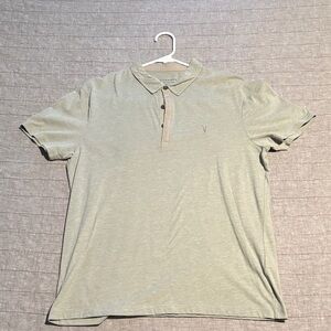 All Saints Light Gray Polo Shirt